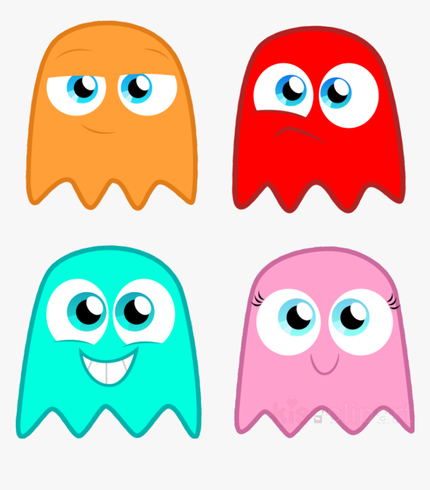Pacman Ghost Drawing Clipart Baby Pac-man Ms Transparent - Ms Pac Man Ghosts, HD Png Download