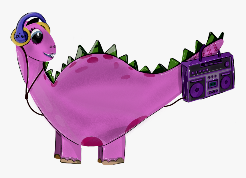 Dinodancer Music Dance Magnetophone Illustration Kids - Cartoon, HD Png Download