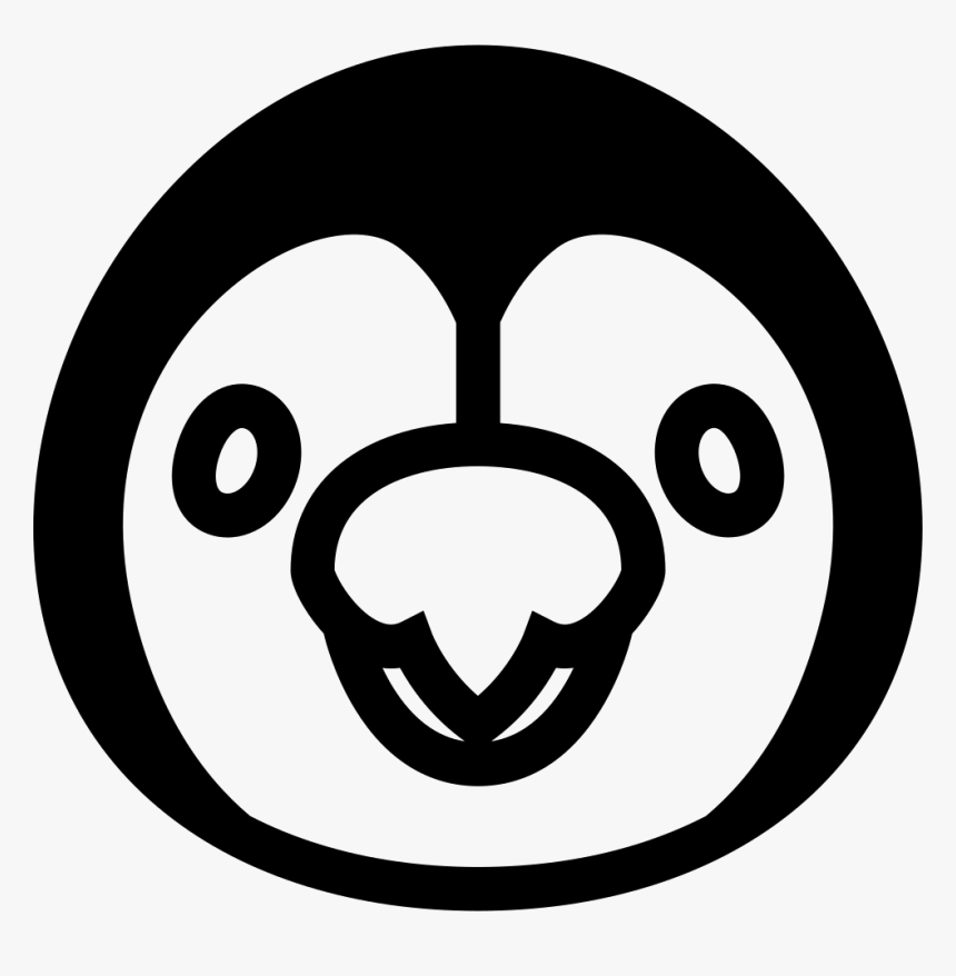 Penguin Face Front - Penguin Face Black And White, HD Png Download
