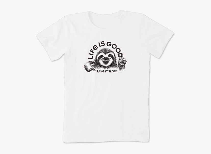Women S Take It Slow Sloth Crusher Tee - T-shirt, HD Png Download