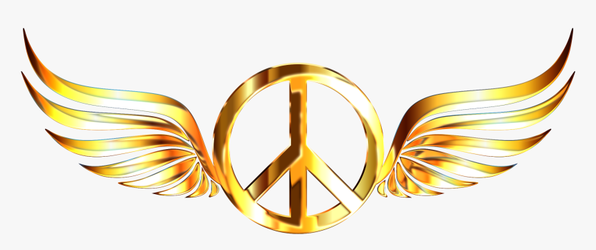 Gold Wings Png - Transparent Transparent Background Peace Symbol, Png Download