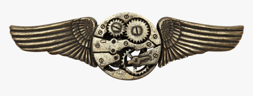 Antique Gear Wings Pin - Brooch, HD Png Download