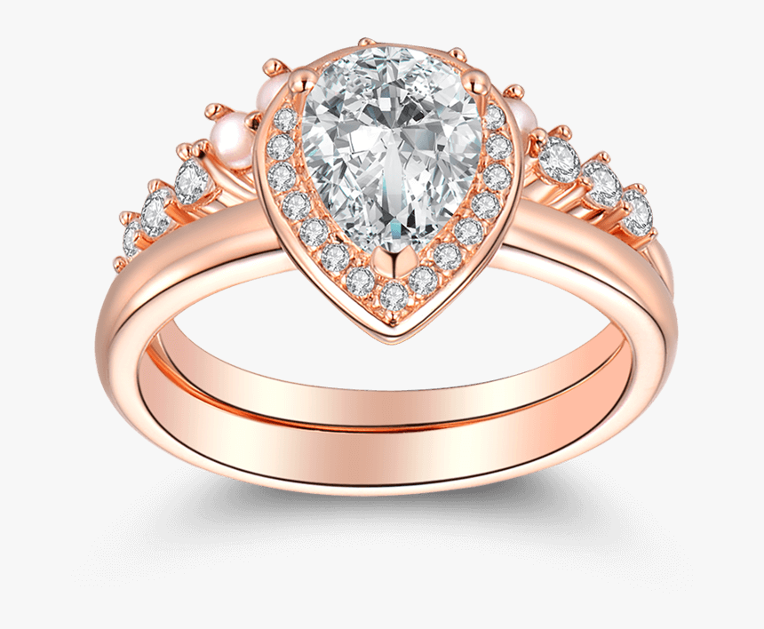 Crown Of Love Wedding Ring Set Rose Gold - Wedding Ring, HD Png Download