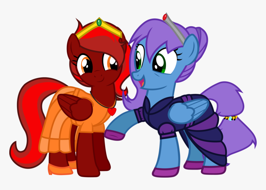 Davidsfire, Clothes, Crown, Dress, Duo, Female, Happy, - Cartoon, HD Png Download