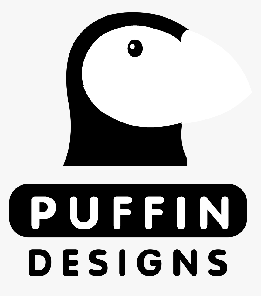 Puffin Designs Logo Black And White - Illustration, HD Png Download