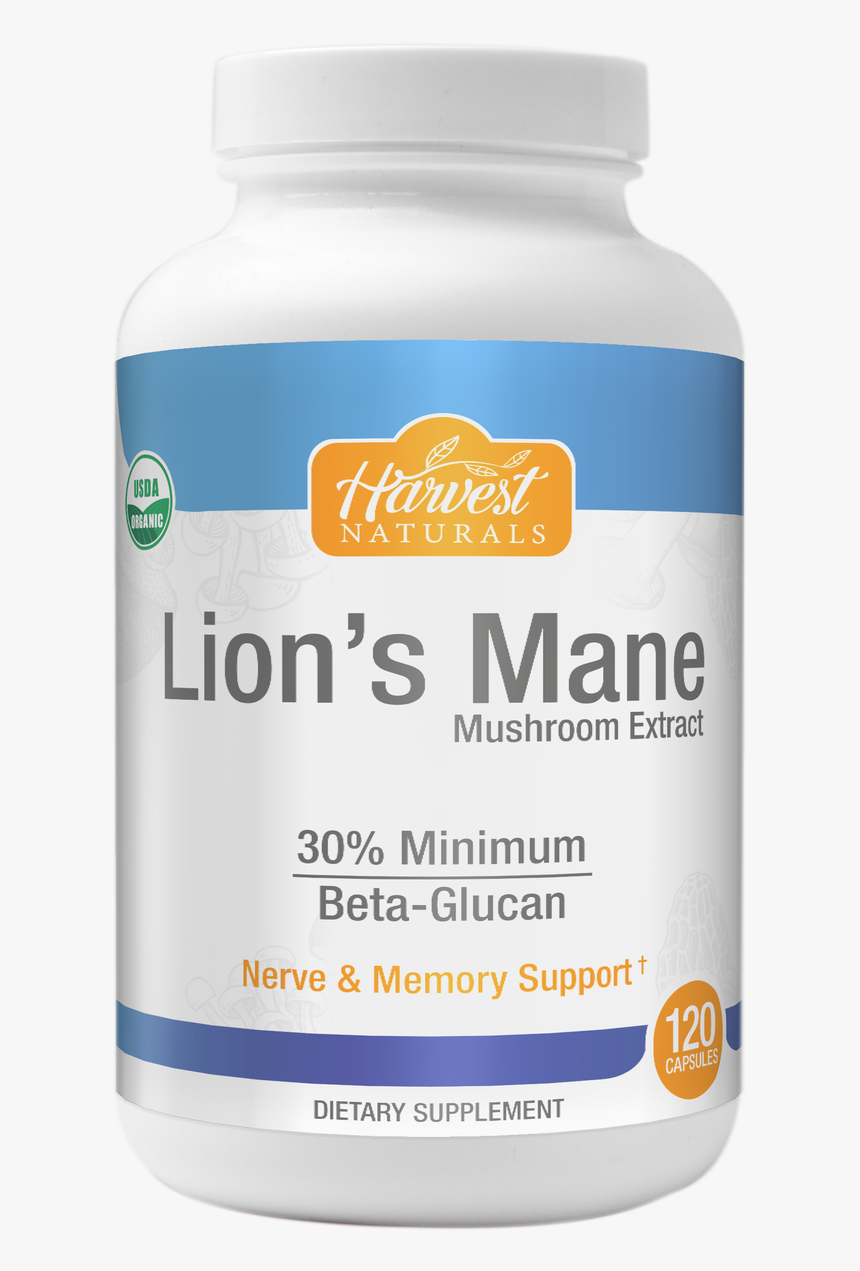 Lion S Mane Mushroom Capsules Harvest Naturals - Caffeine, HD Png Download