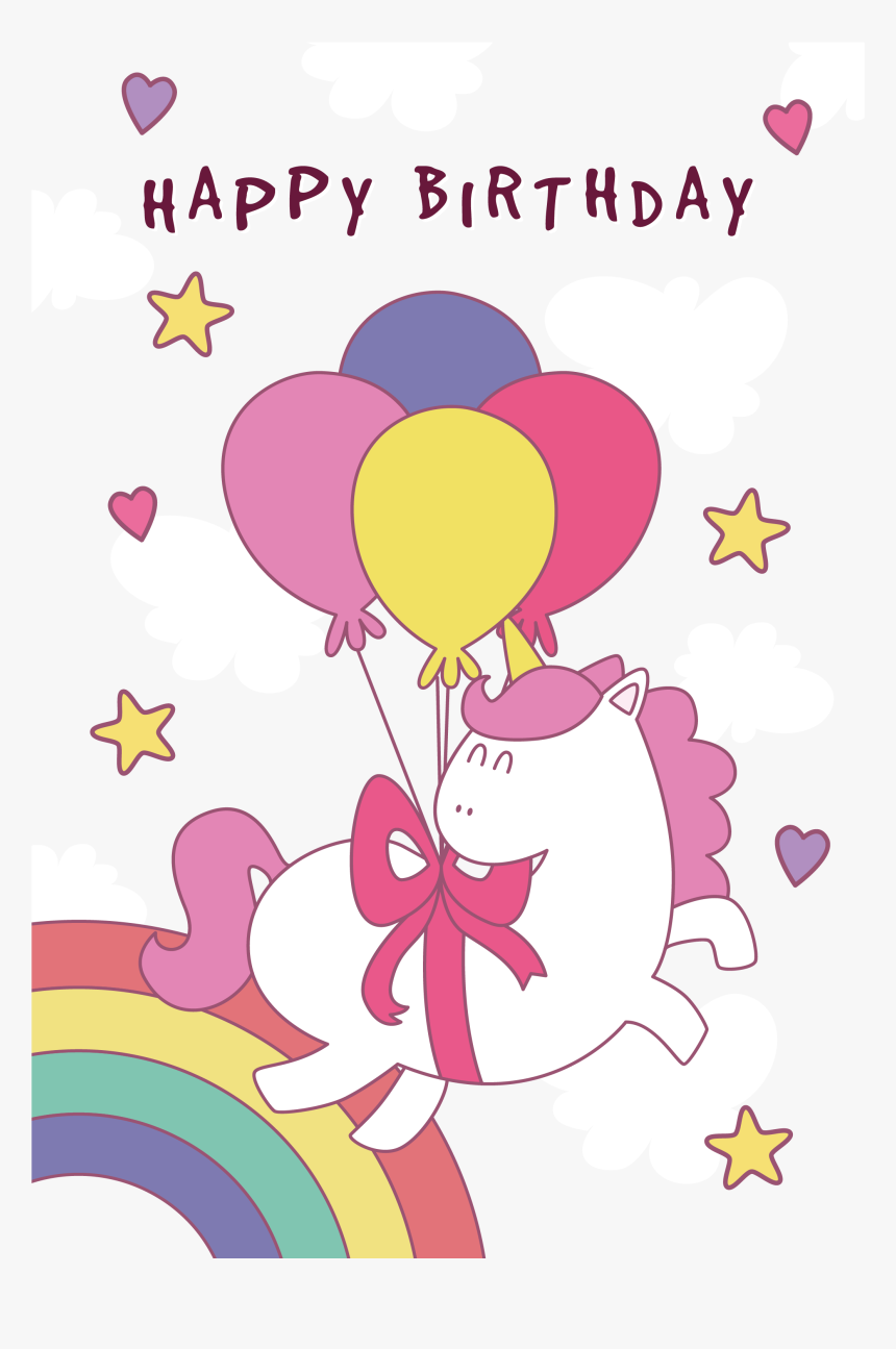 Balloon Clip Art Beam Unicorn Poster Transprent - Unicorn With Balloon Clipart, HD Png Download