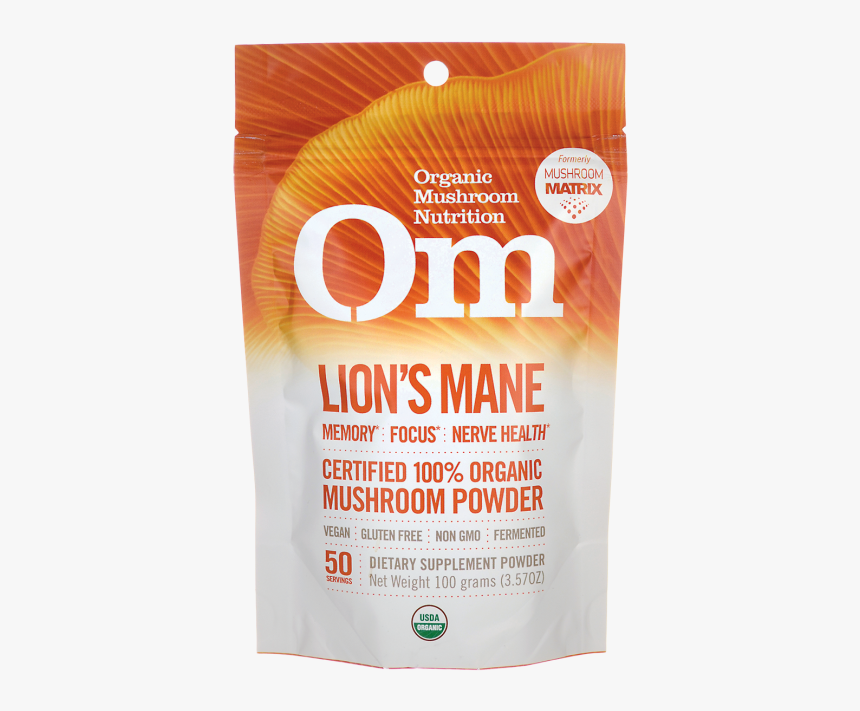 Organic Mushroom Nutrition Lion 039 S Mane 3 57 Oz - Turkey Tail Mushroom Powder, HD Png Download