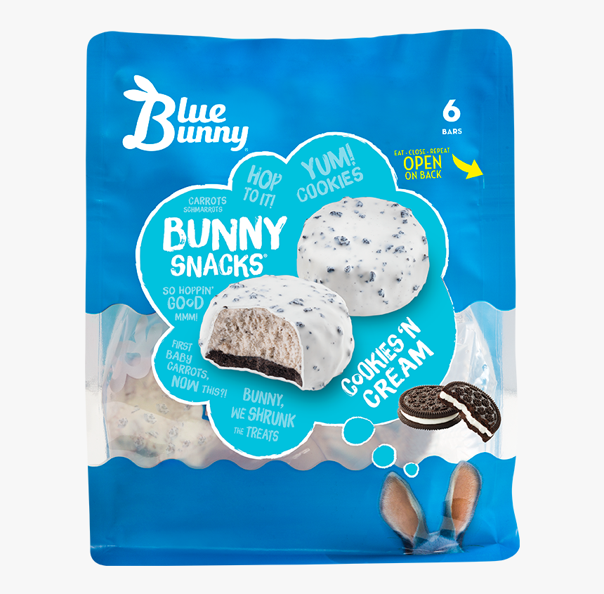 Cookies N Cream Bunny Snacks® - Blue Bunny Cookies And Cream Bunny Snacks, HD Png Download