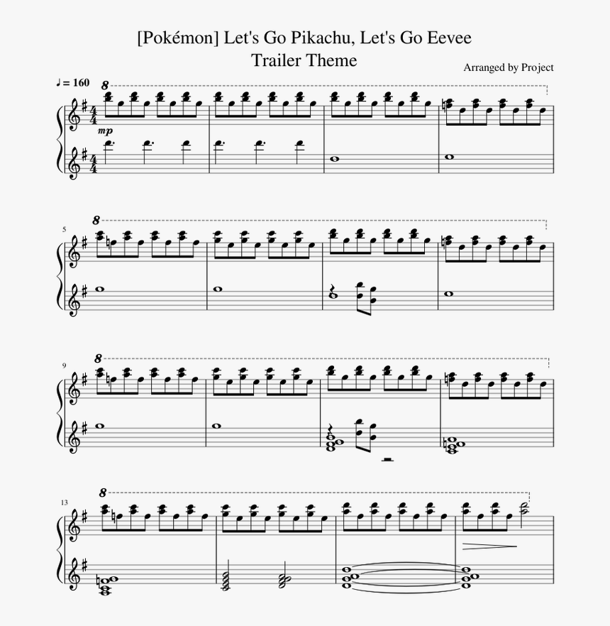 Transparent Pokemon Go Pikachu Png - Romance Without Words Piano Sheet Music, Png Download