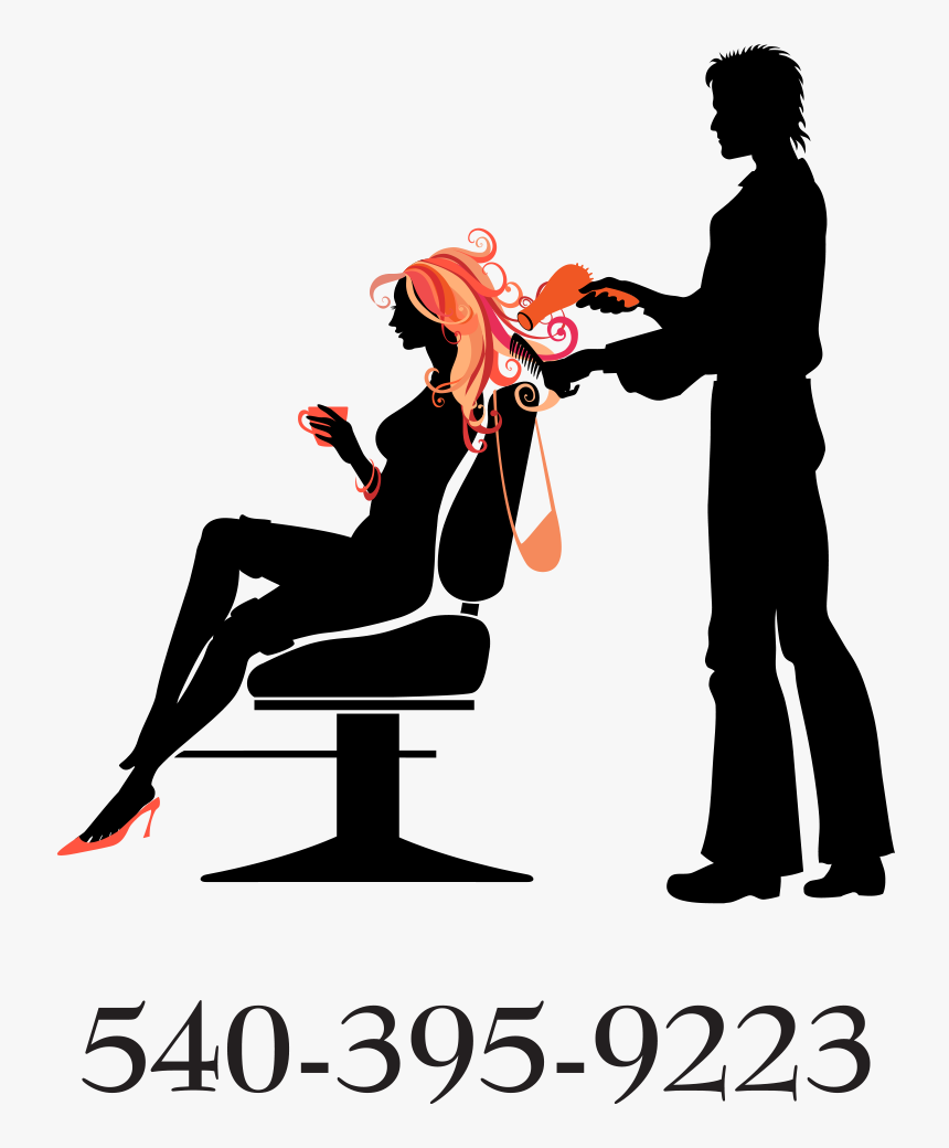 Transparent Blow Dryer Clipart - Man Cutting Woman Hair, HD Png Download
