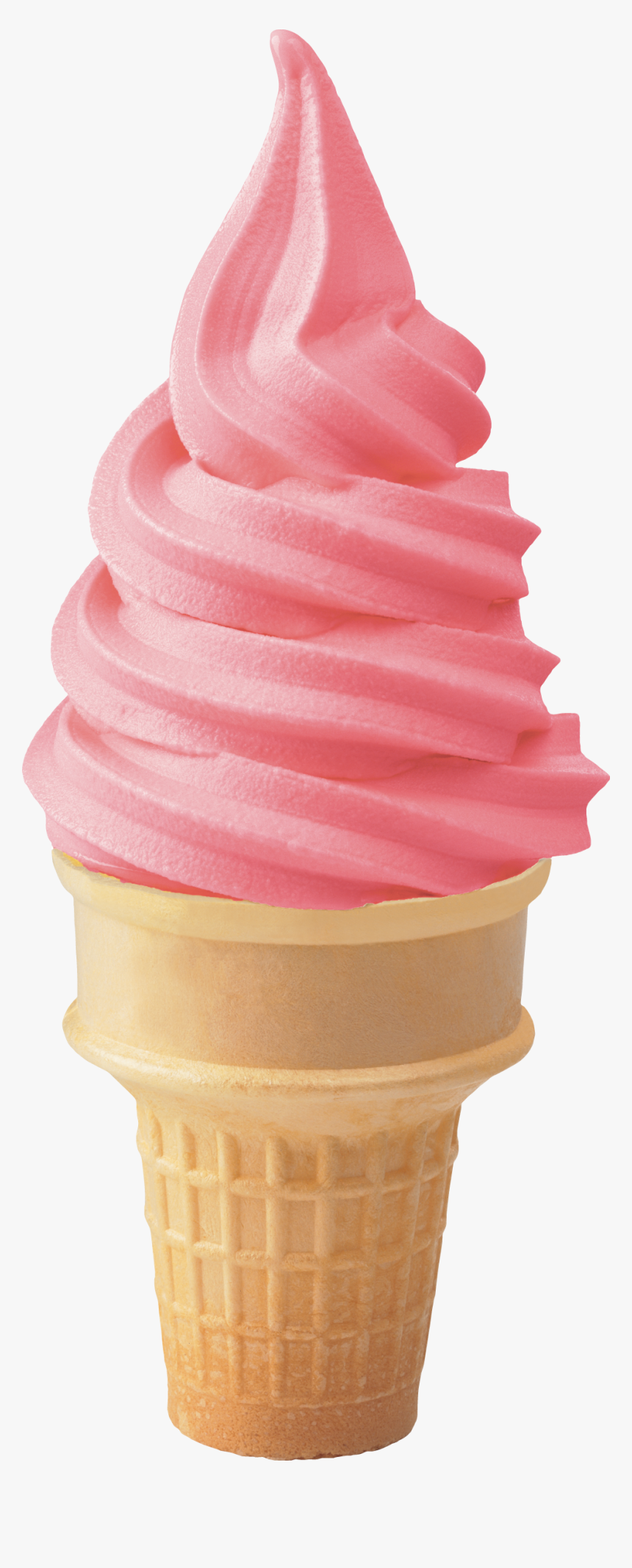 Strawberry-cone - Soft Strawberry Ice Cream, HD Png Download