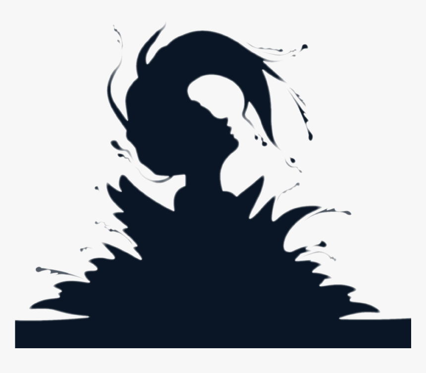 Wet Hair Flip Silhouette, HD Png Download