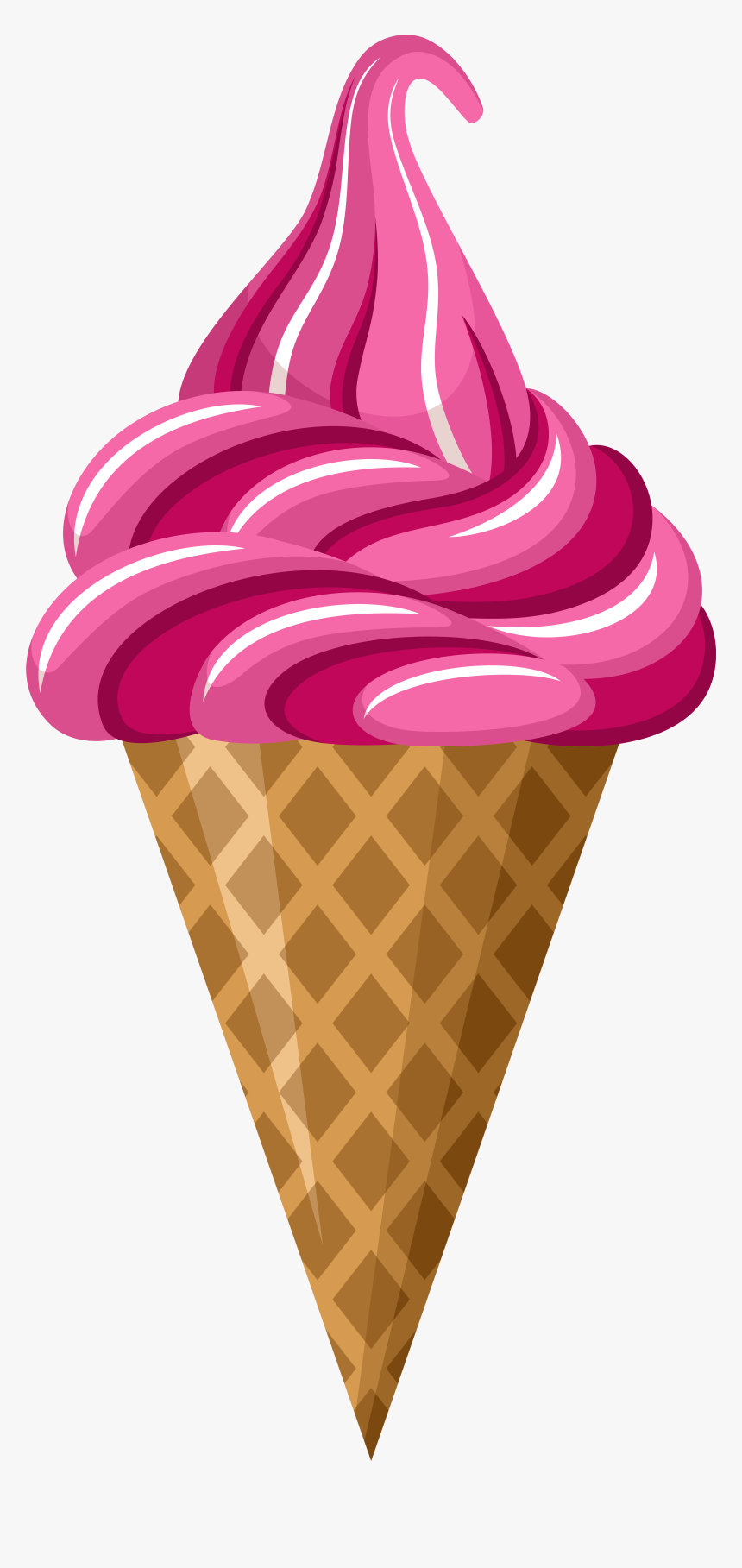 Ice Cream Cone Strawberry Ice Cream Clip Art - Strawberry Ice Cream Clipart, HD Png Download