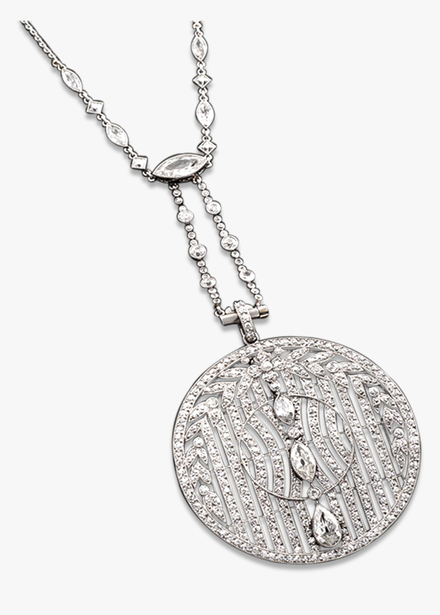 Art Deco Diamond Necklace - Locket, HD Png Download