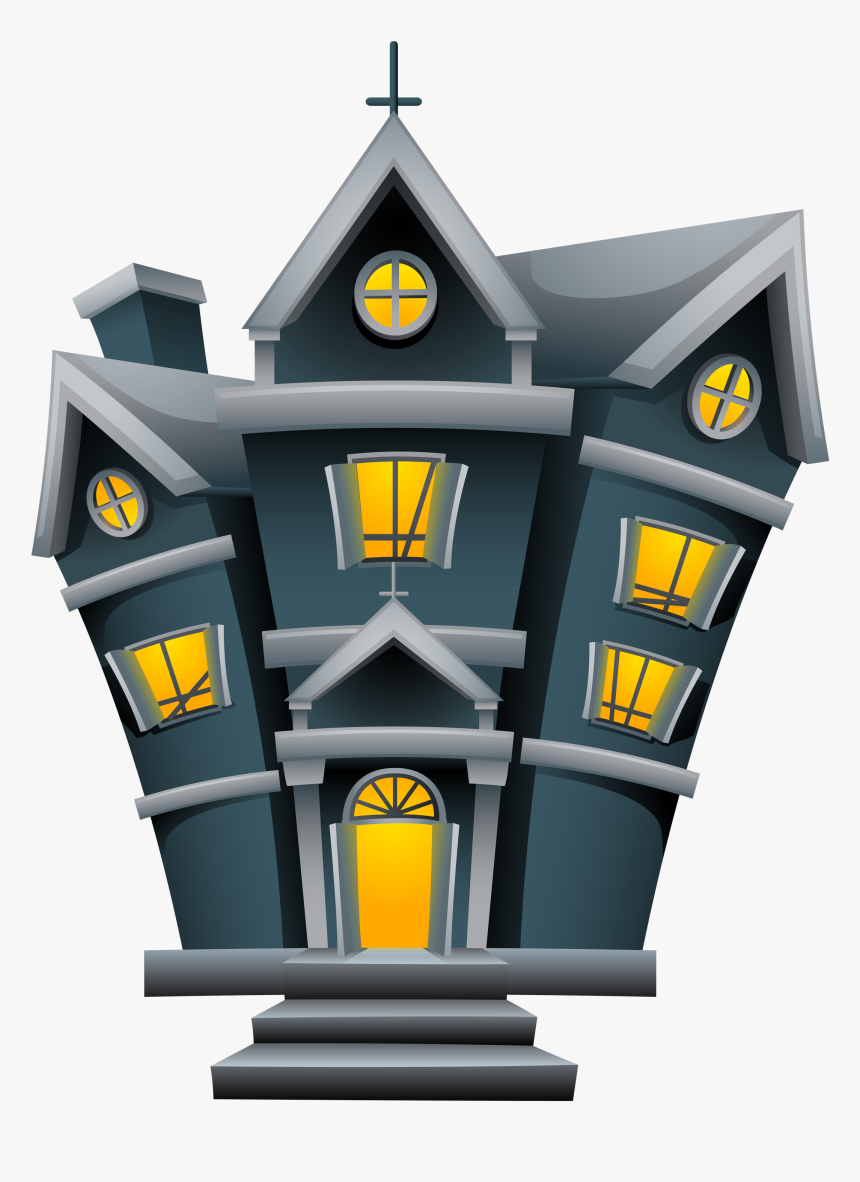 Halloween House Clipart Png - Scary Halloween Decorations Cartoon, Transparent Png