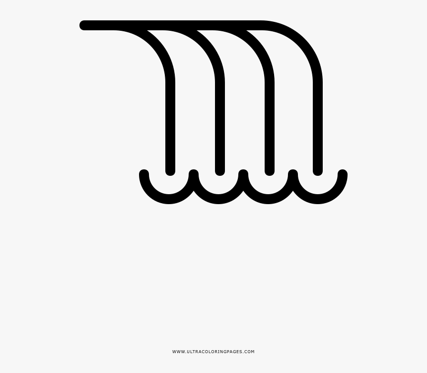 Waterfall Coloring Page, HD Png Download