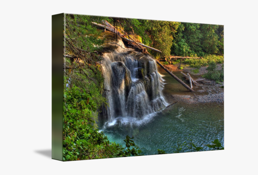 Drawing River Waterfall - Waterfall, HD Png Download