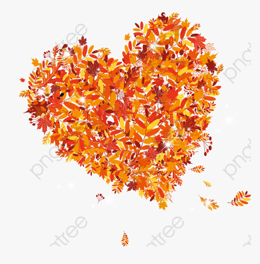 Heart Shaped Decoration Decorative - Heart Shaped Leaves Fall, HD Png Download
