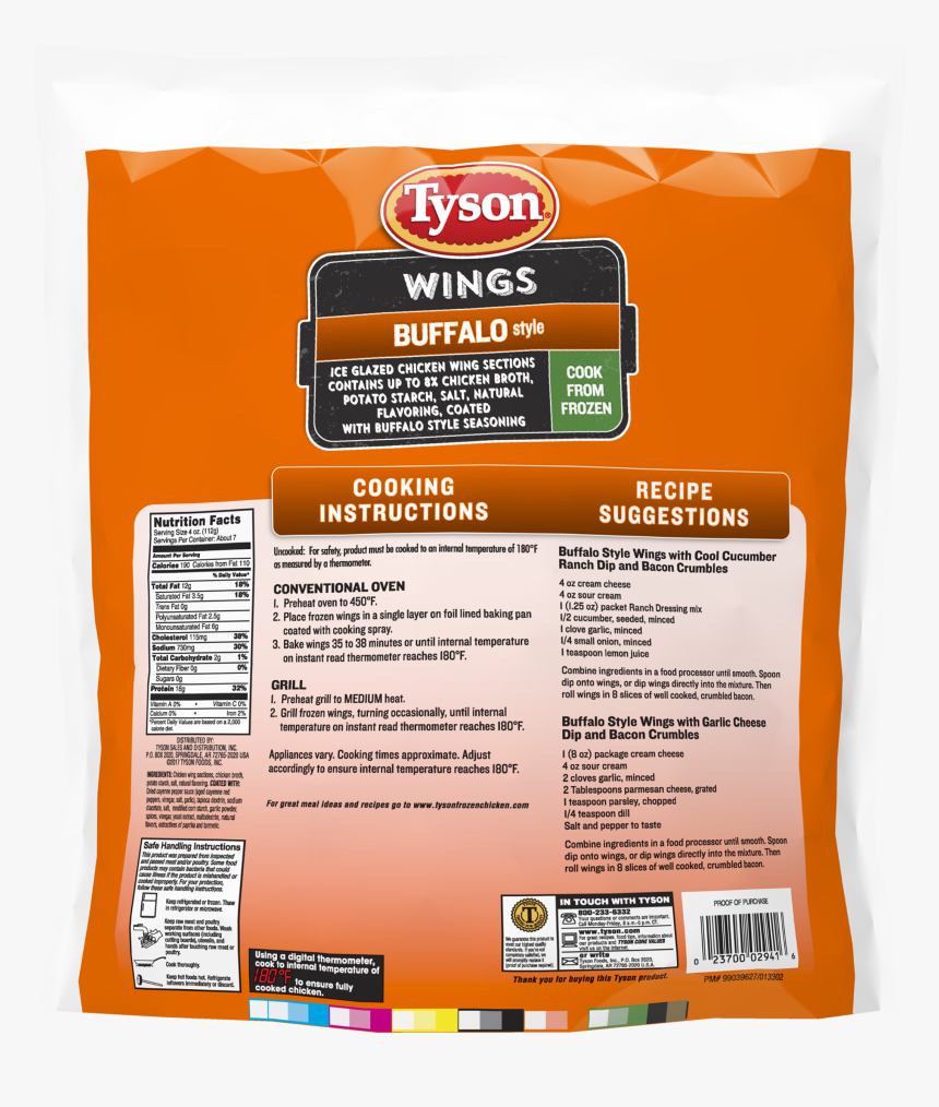 Frozen Buffalo Wings Nutrition, HD Png Download