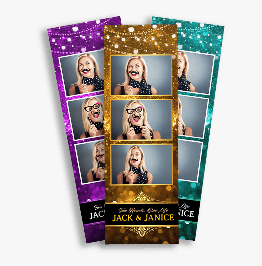 Transparent Gold Strip Png - Black And Gold Photo Booth Template, Png Download