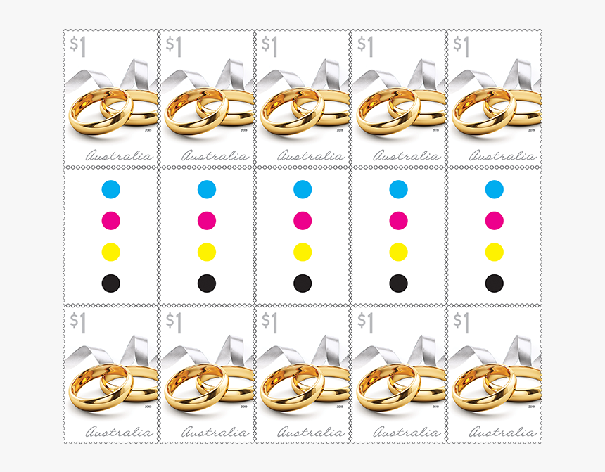 Gutter Strip 10 X $1 Gold Rings Stamps Product Photo - Fête De La Musique, HD Png Download