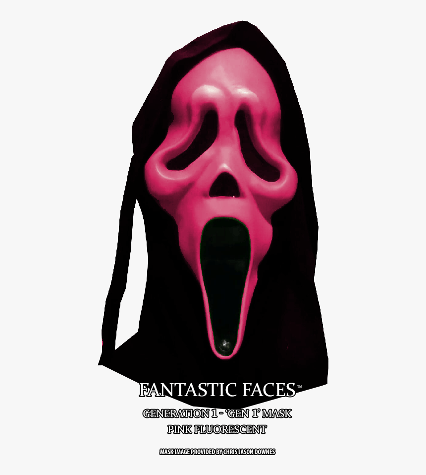Fluorescent Pink Fantastic Faces Ghostface Mask - Ghostface Green Mask, HD Png Download