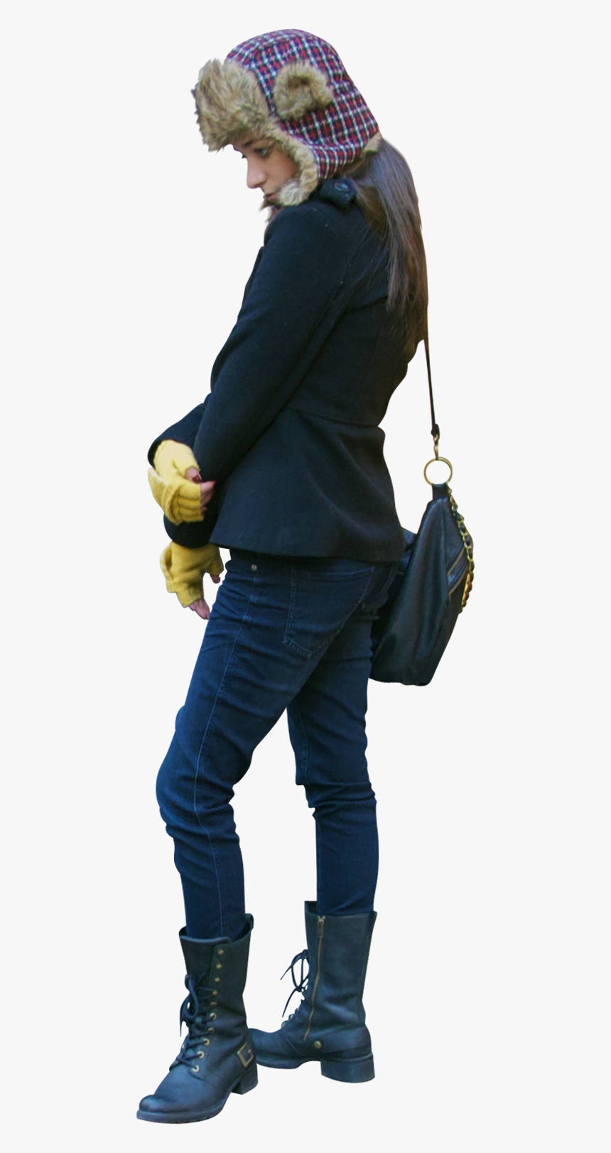 Chica En Invierno Png, Transparent Png