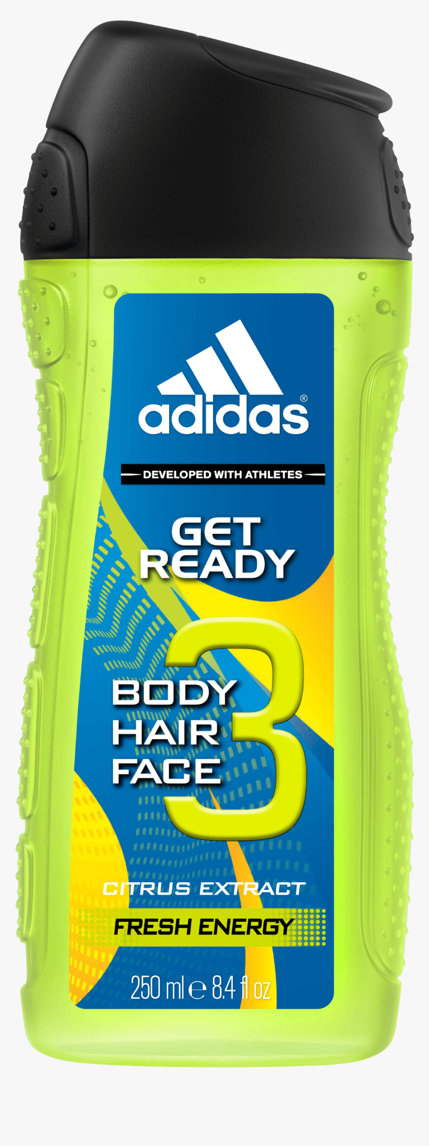 Get Ready 3in1 Body, Hair And Face Shower Gel For Him - Adidas, HD Png Download