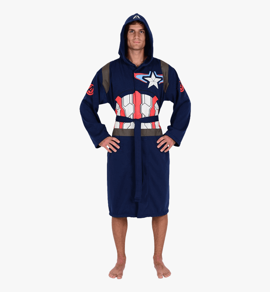 Avengers 2 Captain America Jersey Robe - Batas De Baño Marvel, HD Png Download
