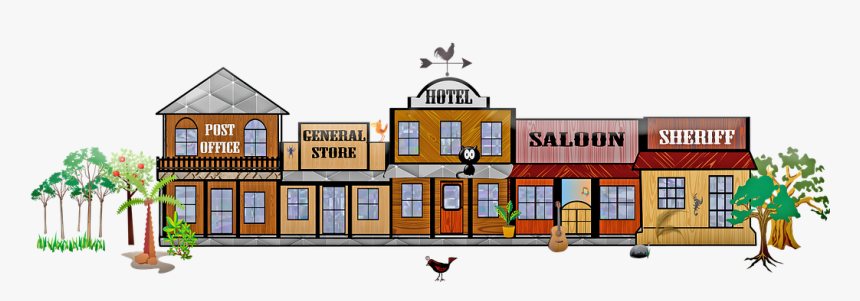 Wild West Town, Western, Cowboys, Rusty - Western Town Clipart, HD Png Download