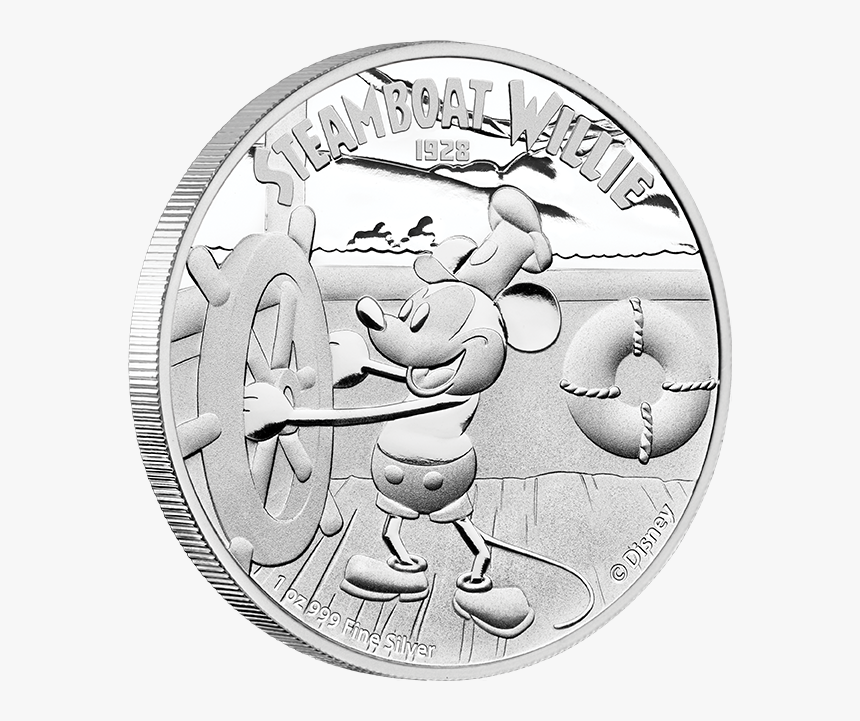 2014 1 Oz Silver Coin - Steam Boat Willy Coin, HD Png Download