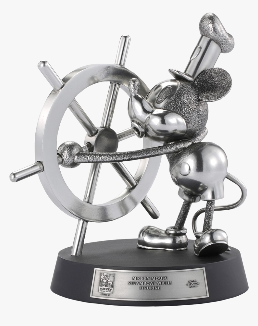 Steamboat Willie Limited Edition 12” Pewter Statue - Royal Selangor Mickey Mouse Steamboat Willie Figurine, HD Png Download