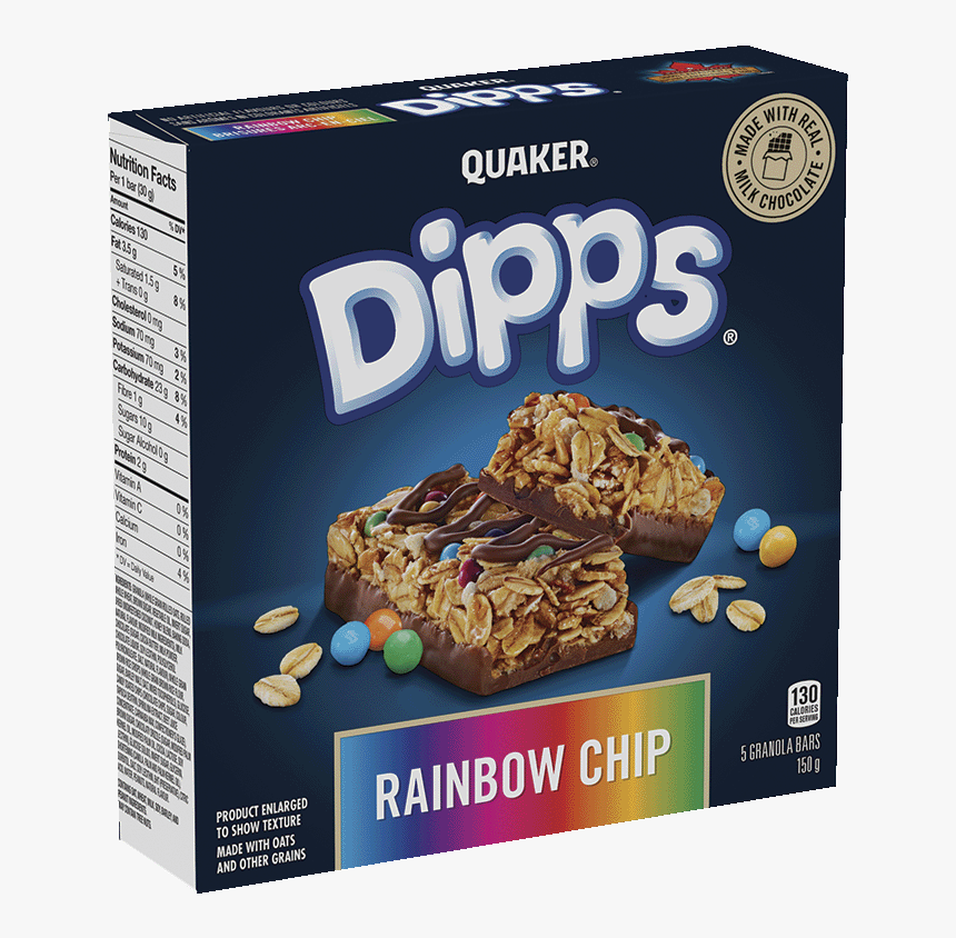 Quaker® Dipps® Rainbow Chip Granola Bars - Rainbow Dipps Granola Bar, HD Png Download