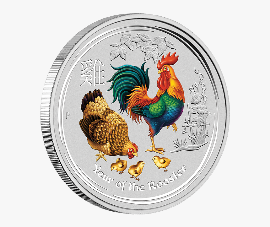 Year Of The Rooster - 2017 Year Of The Rooster 1 2 Oz Silver Coin Coloured, HD Png Download