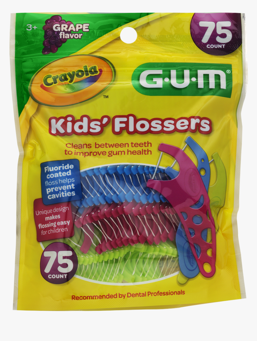 Gum® Crayola™ Kids’ Flossers 75 Ct - Gum Crayola Kids Flossers, HD Png Download