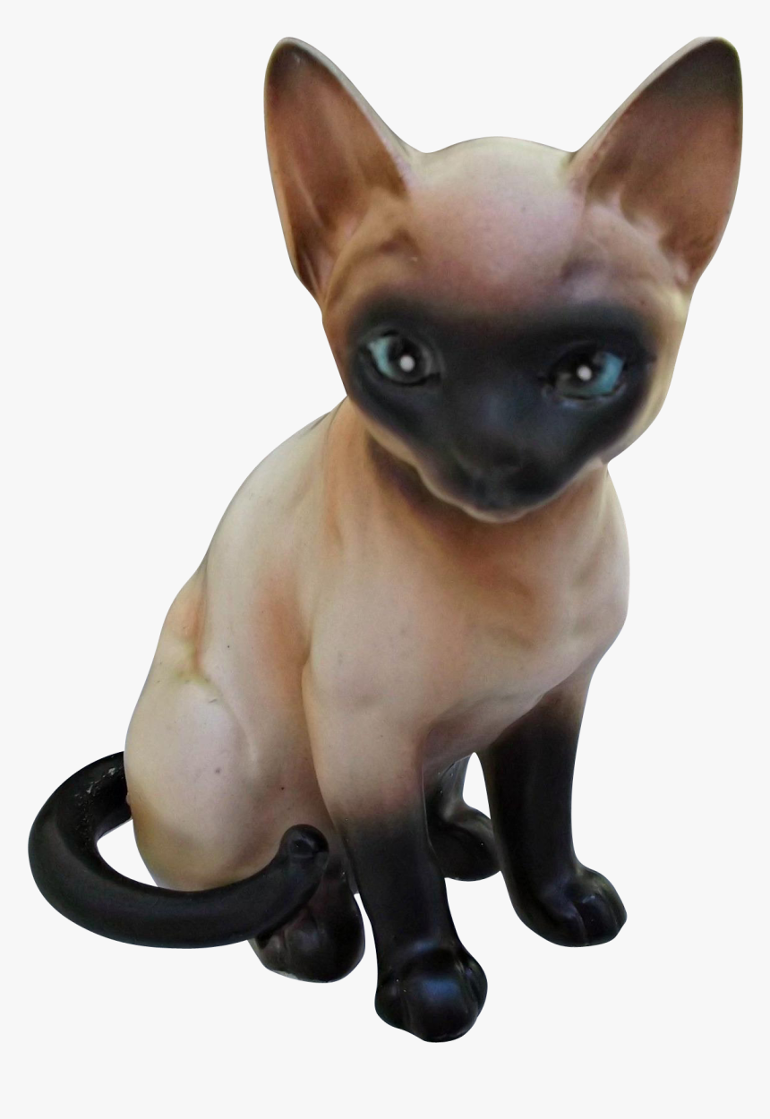 A Handsome, Vintage Porcelain/ceramic Siamese Cat/kitten - Minskin, HD Png Download
