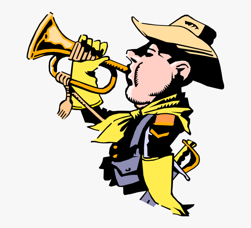 Vector Illustration Of Old West United States Cavalry - Bugle Call, HD Png Download