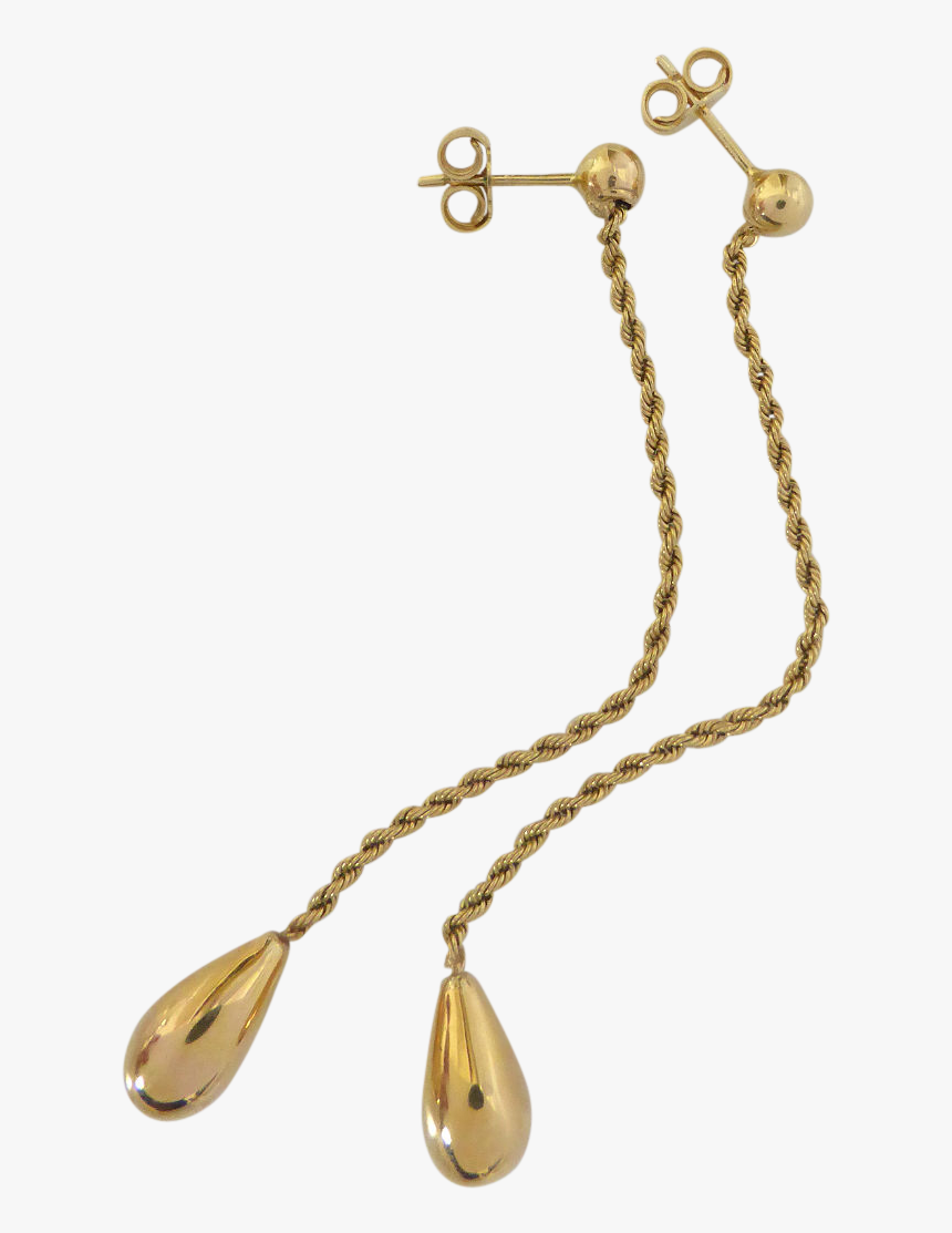 18ct Yellow Gold Italian Rope Drop Earrings - Locket, HD Png Download