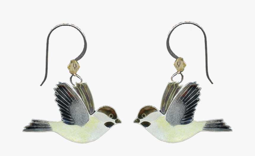 Chickadee Cloisonne Wire Earrings - Earrings, HD Png Download