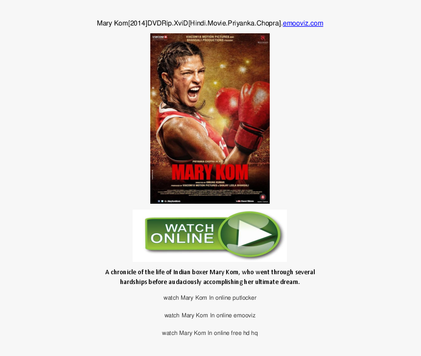 فيلم بريانكا شوبرا الملاكمه, HD Png Download