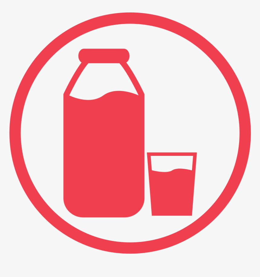 Milk Allergy Red Icon - Food Allergen Milk Icon, HD Png Download