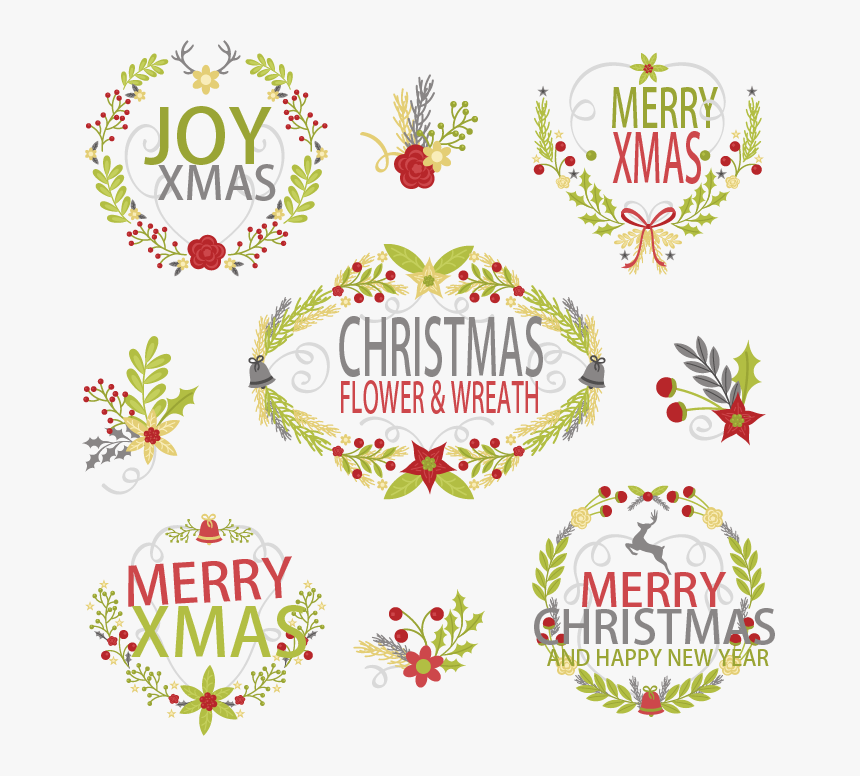 Design Flower Christmas Wreath - Cherry, HD Png Download