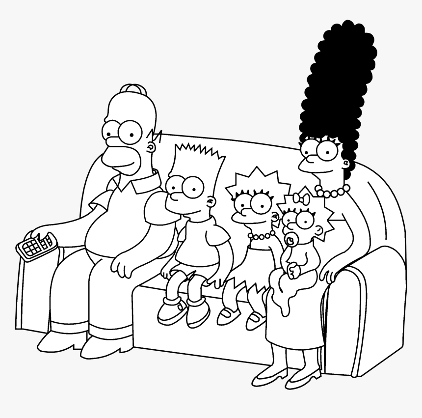 The Simpsons Logo Black And White - Simpsons Black And White, HD Png Download