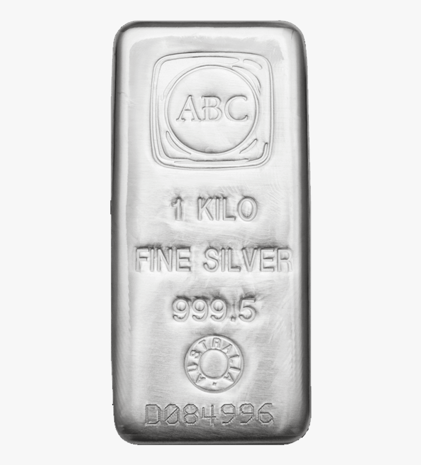 1kg Abc Silver Cast Bar Front - 1kg Abc Silver Bar, HD Png Download