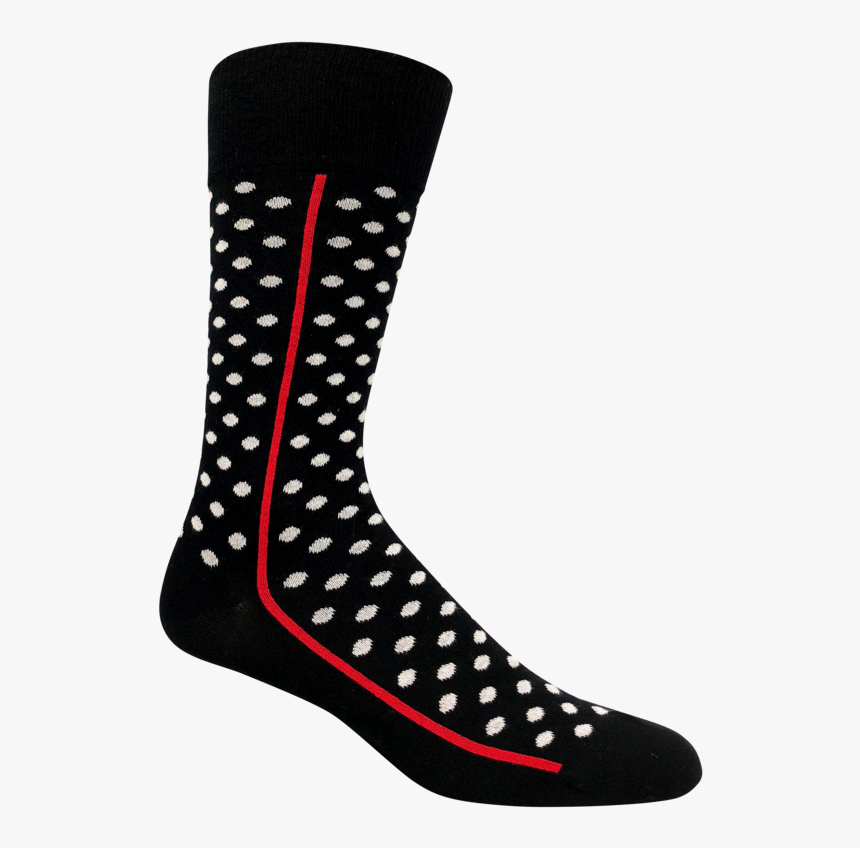 Black Polka Dots Socks - Black And Red Dress Socks, HD Png Download