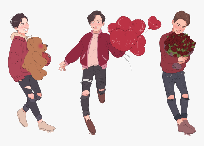 Valentines Day Themed Mini Versions Of Vernon, Jeonghan - Cartoon, HD Png Download