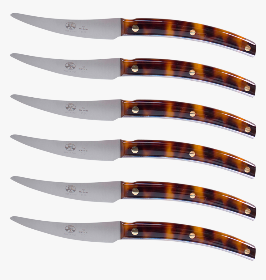 Convivio Steak Knife, Tortoise Set Of 6-0 - Bowie Knife, HD Png Download