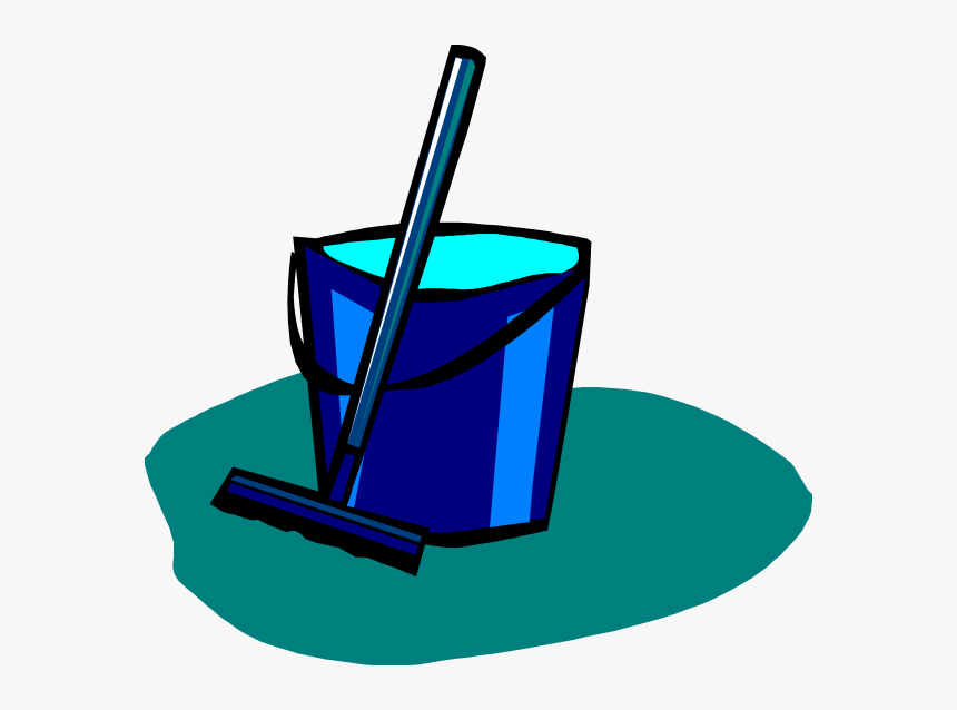 Mop And Bucket Blue Svg Clip Arts - Mop, HD Png Download
