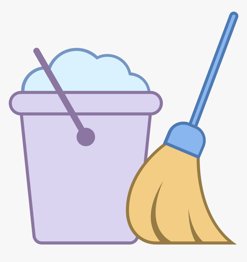 A Housekeeping Icon Is A Bucket And A Mop Next To Each - Icon, HD Png Download